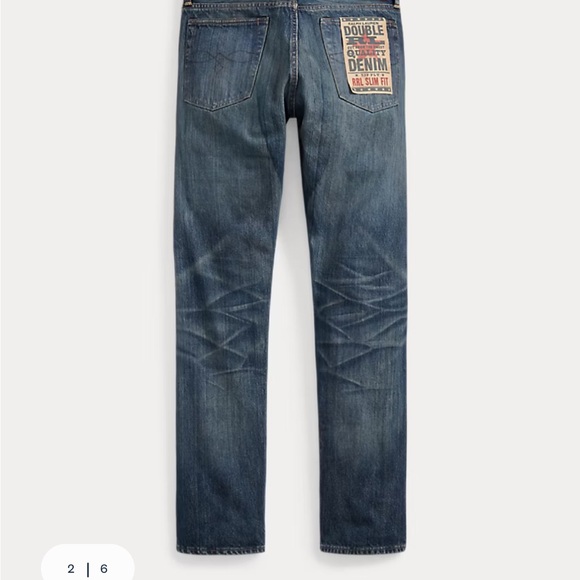Ralph Lauren Double RL RRL Men's Denim Selvedge Slim Jeans Size 36x32 - Picture 2 of 9